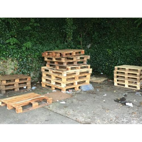 Scrap pallets ready to be collected