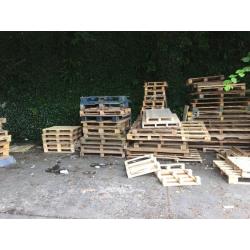 Scrap pallets ready to be collected