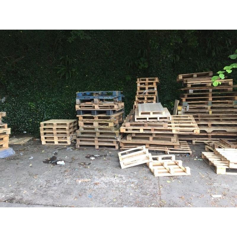 Scrap pallets ready to be collected