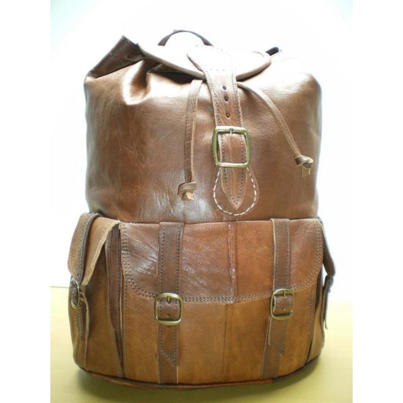 VINTAGE GENUINE LEATHER RUCKSACK BACKPACK