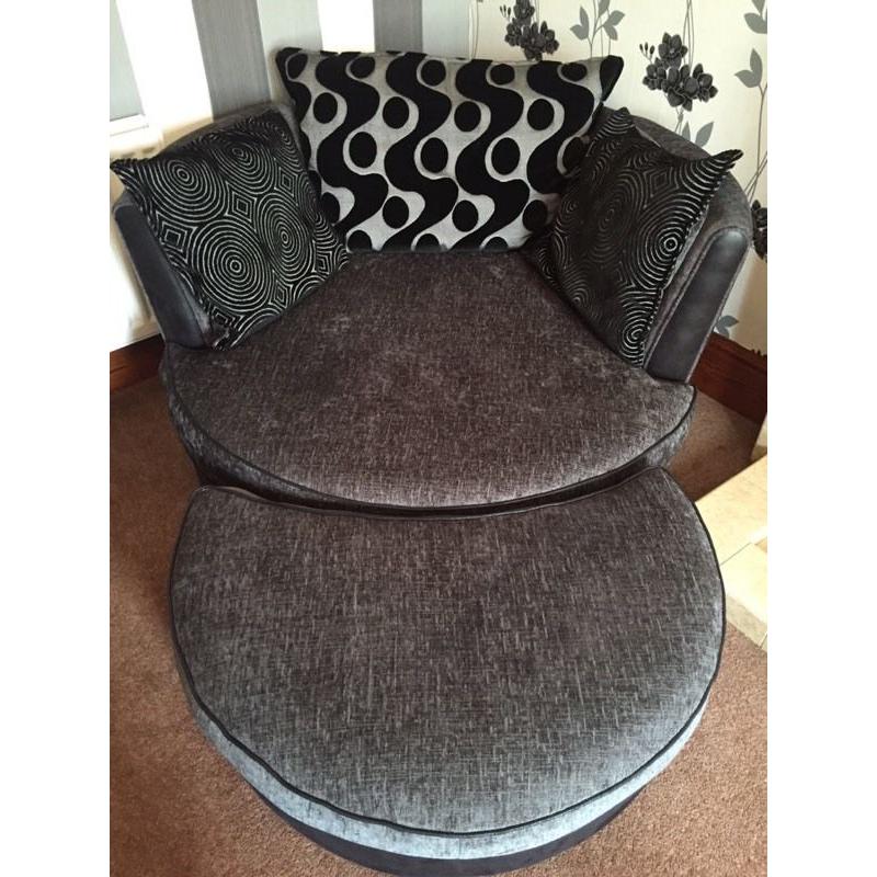 DFS Cuddle Chair and footstool