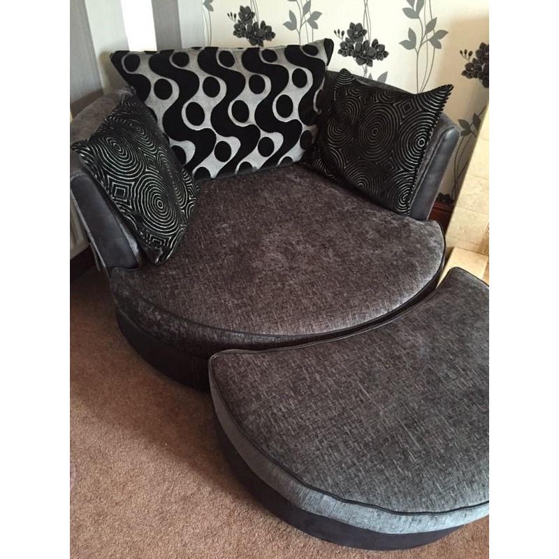 DFS Cuddle Chair and footstool