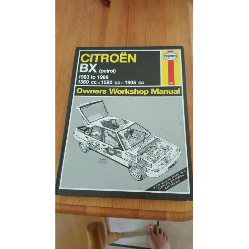 Haynes Citroën Bx (petrol)1983 to 1989 owners workshop manual