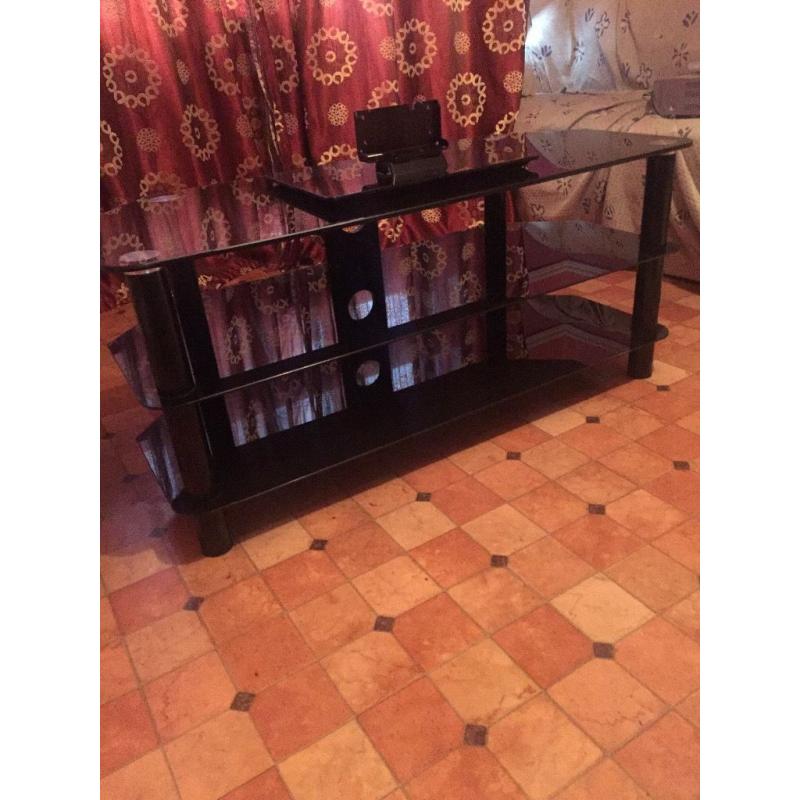 50inch safety glass 3 tier television tv stand