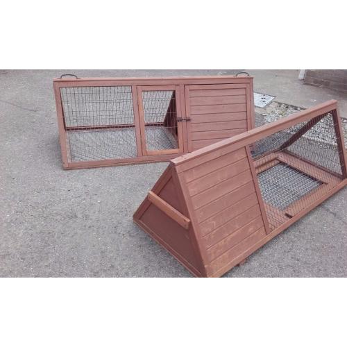 Chicken / poultry hutches x 2 with wood and wire floors, Arc style easy to move around