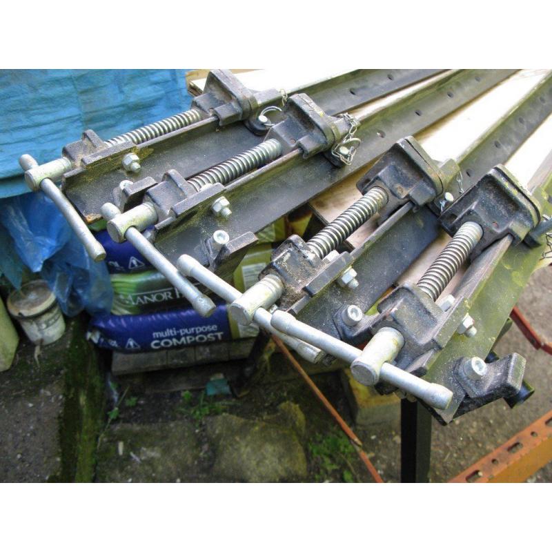 FOUR 5FT 6" T-BAR SASH CLAMPS 5FT CAPACITY