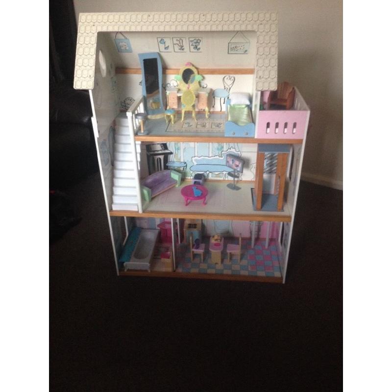 Large wooden barbie dolls house