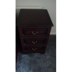 Three drawer bedside cabinet with a chest of drawers and matching headboard