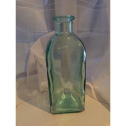 1 X glass bottle subtle green vase
