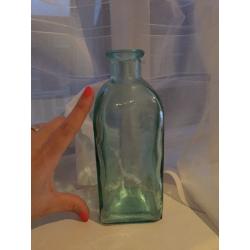 1 X glass bottle subtle green vase