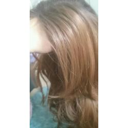 Human hair long wig