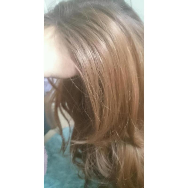 Human hair long wig