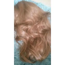 Human hair long wig