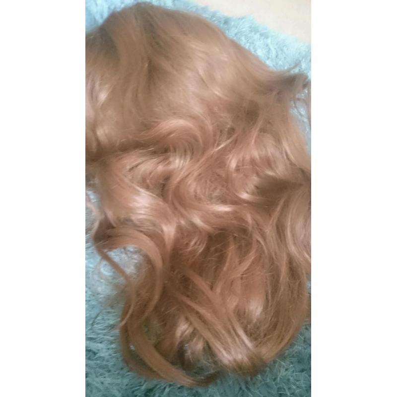 Human hair long wig