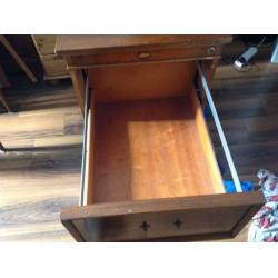 Vintage wooden filing cabinet two drawers