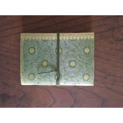 Blank Notepad/notebook/diary- Green silk, Recycled Paper