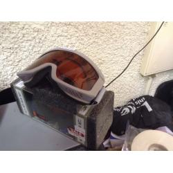 Snowboarding goggles and two pair snowboarding gloves
