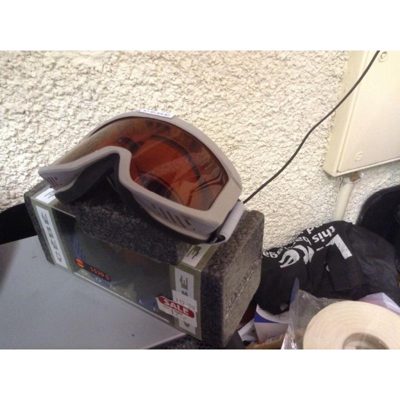 Snowboarding goggles and two pair snowboarding gloves