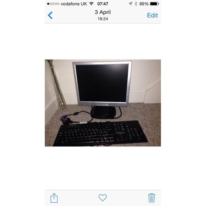LCD monitor and Compaq keyboard