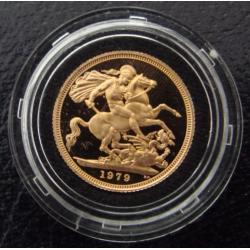 1979 Sovereign - Elizabeth II, Decimal Portrait IN CASE FROM ROYAL MINT SOLID 22 CT GOLD