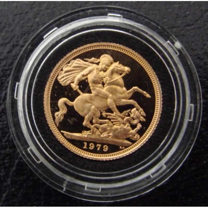 1979 Sovereign - Elizabeth II, Decimal Portrait IN CASE FROM ROYAL MINT SOLID 22 CT GOLD