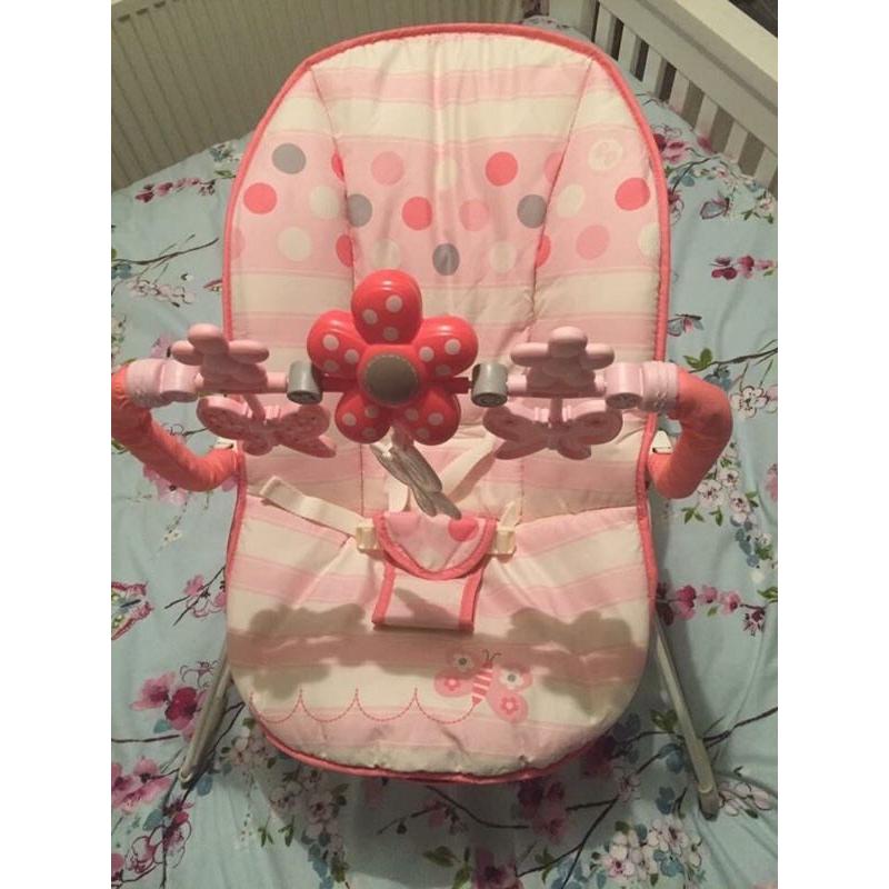 Pink baby bouncer