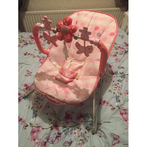Pink baby bouncer