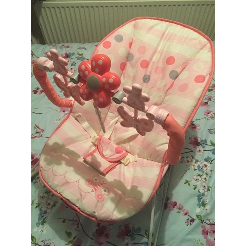 Pink baby bouncer