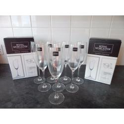 8 New Champagne flutes Boxed