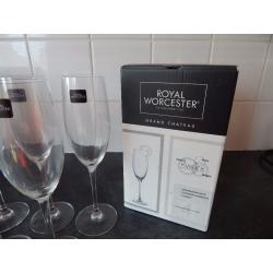 8 New Champagne flutes Boxed