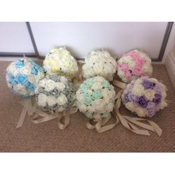 Wedding centrepiece flowers, pastel wedding theme