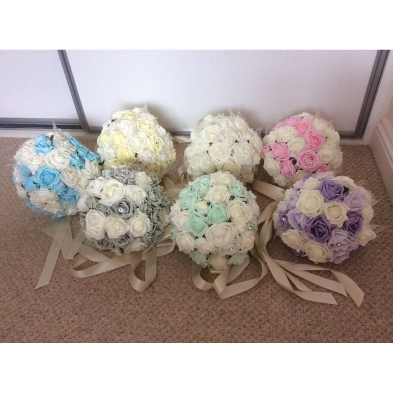 Wedding centrepiece flowers, pastel wedding theme