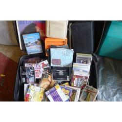 CAR BOOT. JOB LOT. cd:s. records, cd cases. cd stands. plus suitcase