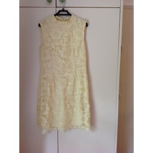 Coast lemon yellow lace body con dress size 10