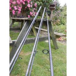 3 x ORBULA carbon carp fishing rods - 12 foot long - good condition- will sell singly