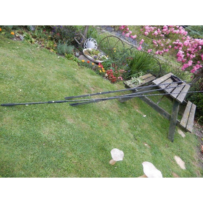 3 x ORBULA carbon carp fishing rods - 12 foot long - good condition- will sell singly