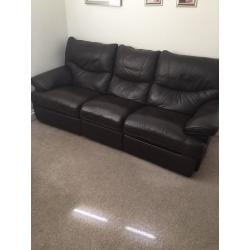 2 & 3 seat brown leather sofa's