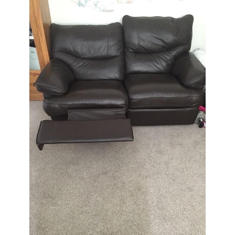 2 & 3 seat brown leather sofa's
