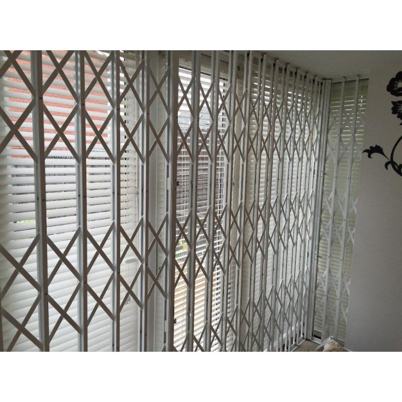 Collapsible grilles, sliding grill, concertina grille, domestic window and door internal shutters