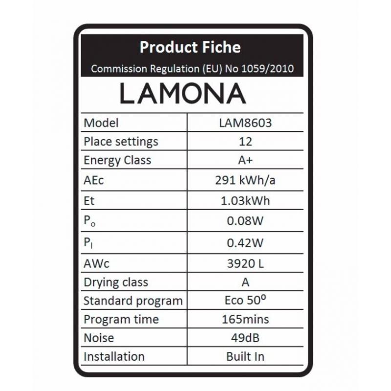 Howdens Lamona fully integrated dishwasher (Brand New, Never Used)