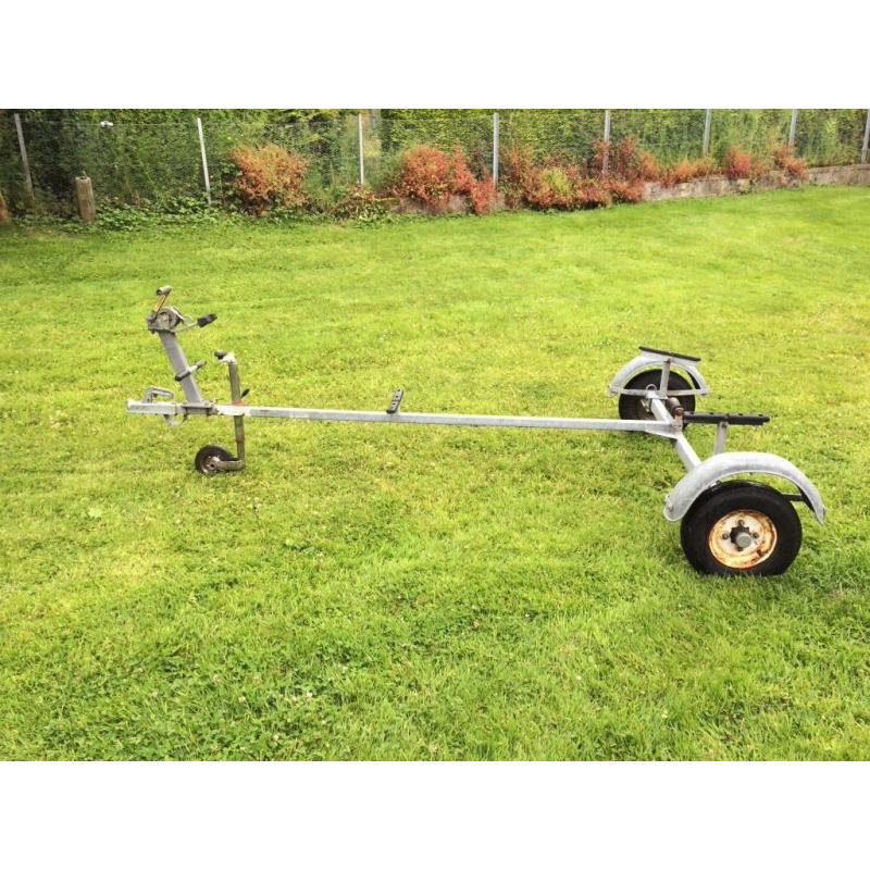 Galvanised two wheel boat trailer