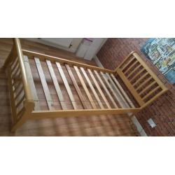 Solid real wood single bed frame