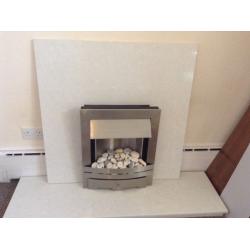 Marble back plate and hearth