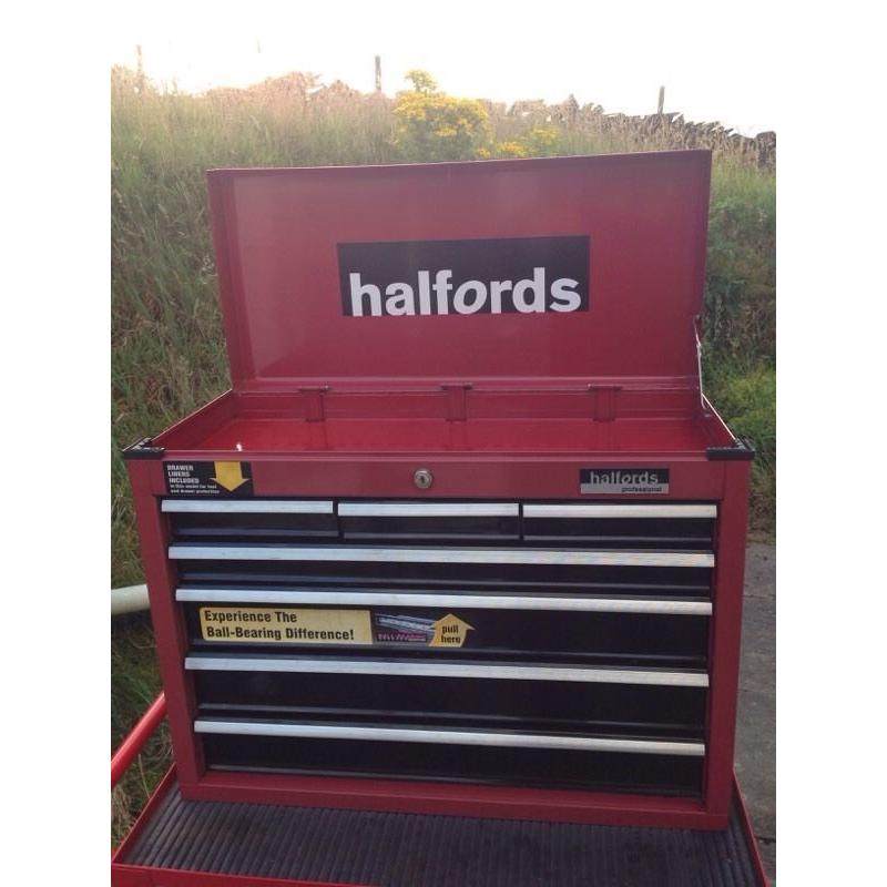 Halfords professional 7 drawer toolbox with us pro tools trolley