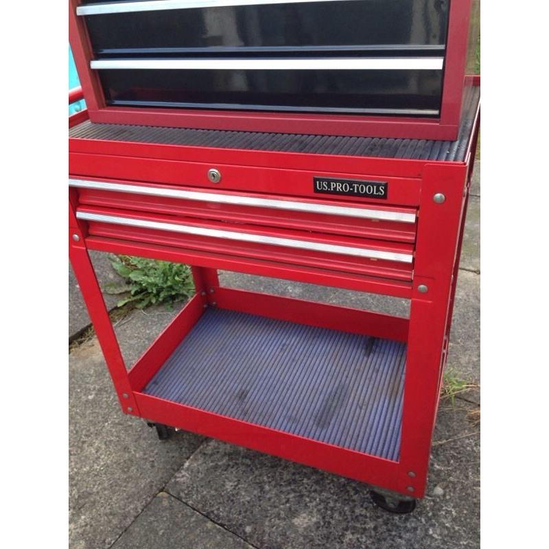 Halfords professional 7 drawer toolbox with us pro tools trolley