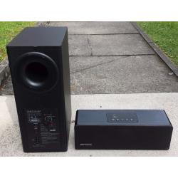 Orbitsound M9LX Soundbar with Bluetooth Speaker & Side-Firing 200W Subwoofer