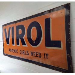 Virol - Enamel Railway Advertising Sign - 1900's Edwardian - Collectors Item