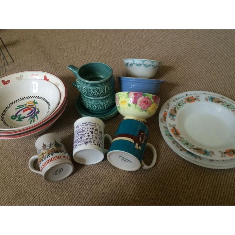 Free selection of plates bowls and cups