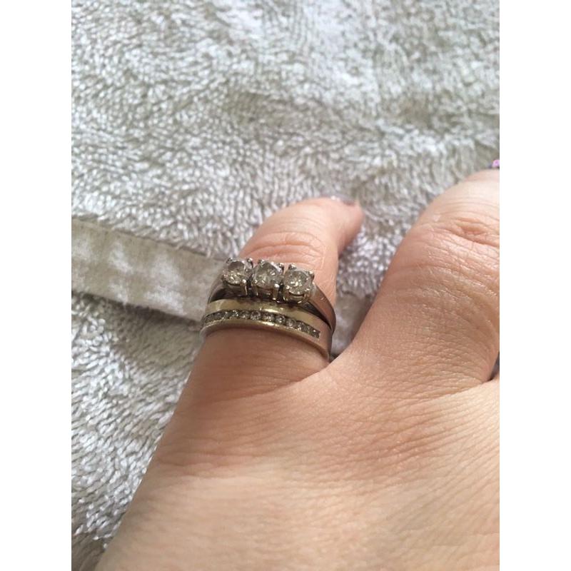 Engagement and wedding ring