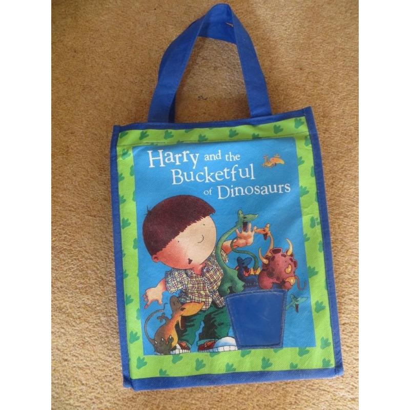 x9 Brand new Harry & his bucketful of dinosaurs books with collectors bag